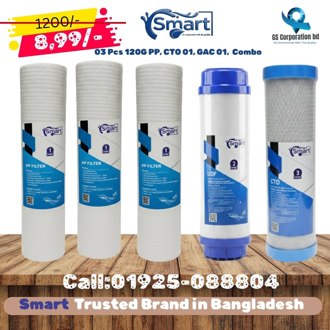 Smart RO Filter Combo (03 Pcs – 120G 1 Micron, CTO, GAC)